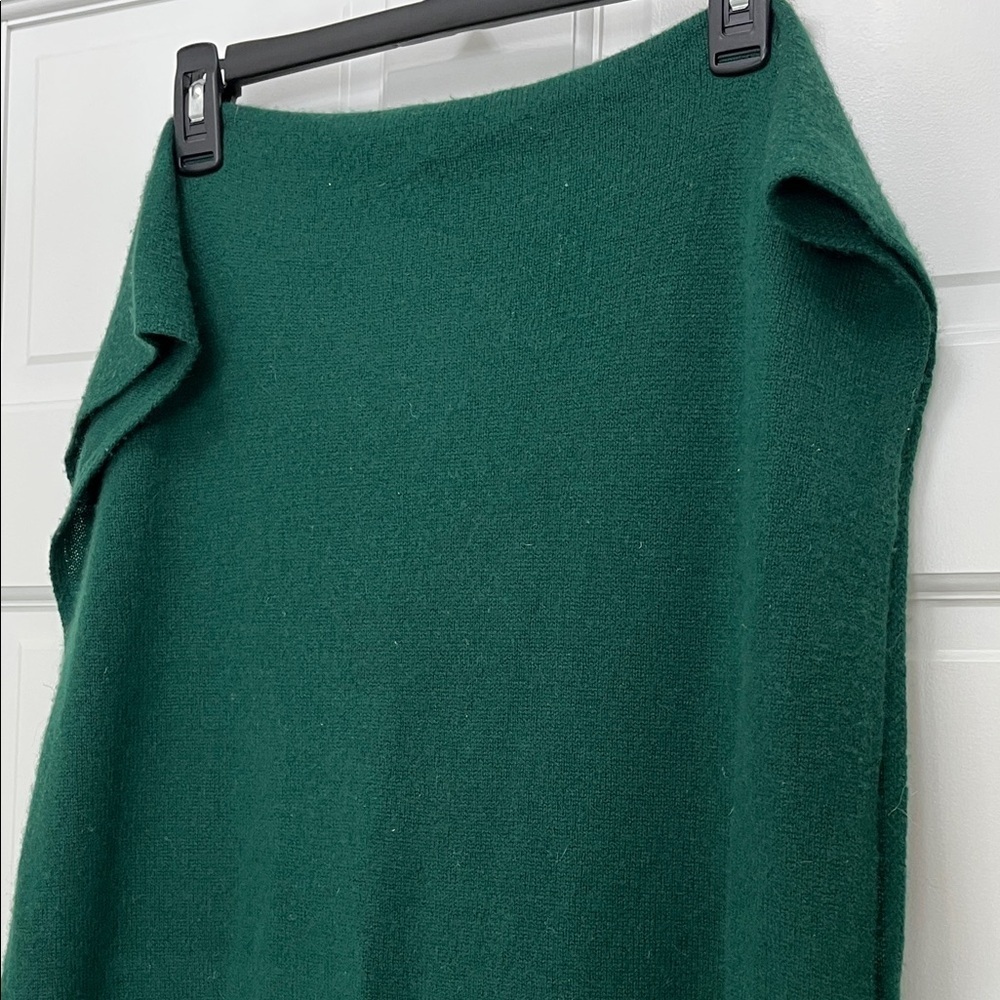 InCashmere Emerald Green 100% Cashmere Knit Pullover Poncho - One Size